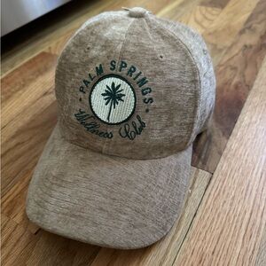 Anthropologie brand new suede Palm Springs Wellness Club Tan Cap